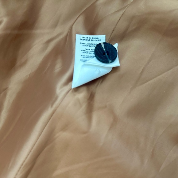 Avec Les Filles Luxe Camel Faux Fur Trim Belted Statement Coat Size S - Picture 9 of 9